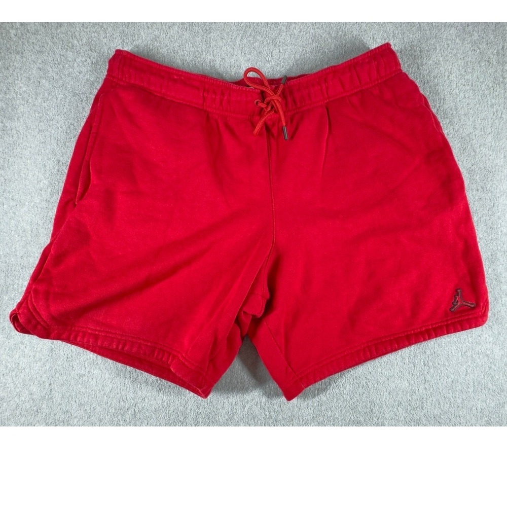 Jordan Air Shorts 2XL XXL Red Black Fleece Athletic Training Men's Basketball‎